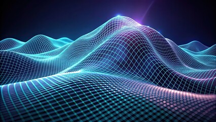 Abstract mesh undulates in a futuristic wave, technology, digital, design, innovation, lines, pattern, abstract, wave