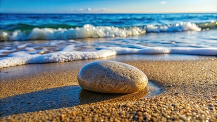 Poster - Beautiful smooth sea stone for a natural background , beach, rocks, pebbles, nature, texture, smooth, ocean, coast, shoreline