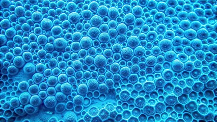 Electric blue bubble pattern resembling a coral reef , macro photography, mesmerizing, science, event, artful, darkness