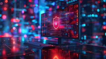 Computer monitor with cybersecurity interface