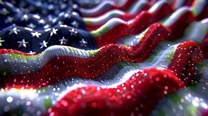 Wall Mural - American Flag Wave A Celebration of Independence and Freedom