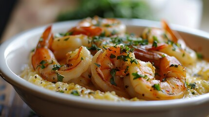 Wall Mural - Shrimp and Grits With Parsley