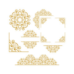 Wall Mural - Mandala Wedding Ornament Gold Vector Designs