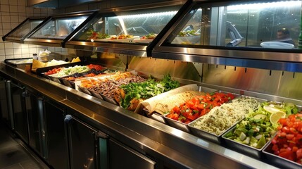 Wall Mural - An automated build-your-own burrito bar with a selection of fillings and toppings