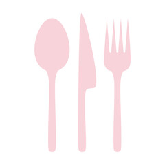 Wall Mural - cutlery spoon, fork and knife