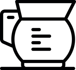 Poster - Line icon of a measuring cup showing milliliter measurement for accurate cooking and baking