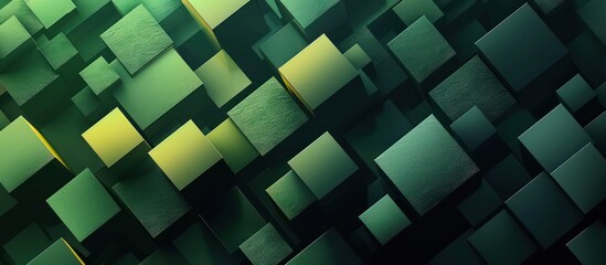 Sticker - Abstract Green and Yellow Cubes