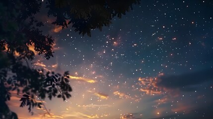 Starry night sky with a touch of whimsy, great for dreamy and imaginative projects. 