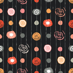 Wall Mural - colorful seamless pattern with rough round shapes with textures.grey color abstract background with 