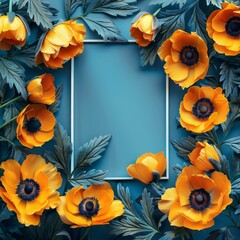 frames with blooming flowers - artistic print wall decor