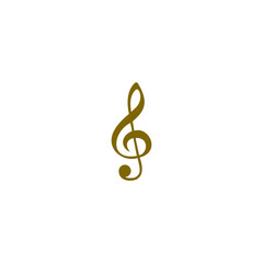 Poster - Treble clef  icon isolated on transparent background