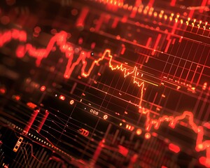 Poster - Red Stock Market Chart Decline