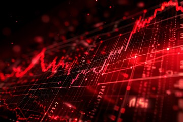 Aufkleber - Red Stock Market Chart