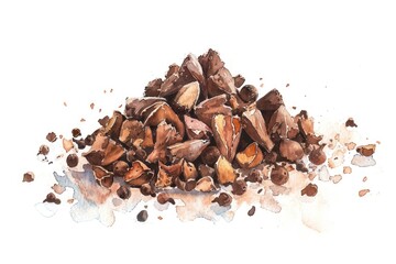 Sticker - Aromatic Clove Spice Heap with Watercolor Illustration - Essential Ingredient for Aromatherapy and Culinary Experiences