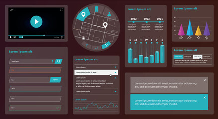 Wall Mural - the picture shows the interface of a web application or site, consisting of navigation elements, but