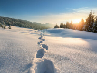 winter landscape with snow