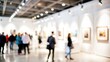 © N7 - Art Event Blur - Blurred background of an art exhibition or gallery event with artworks and visitors.