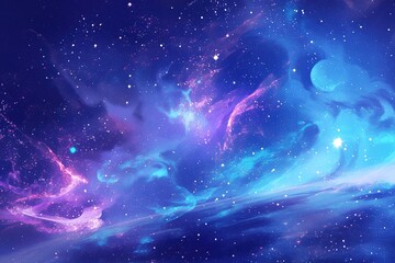 Wall Mural - incredible abstract background of a colorful space galaxy cloud nebula. starry night cosmos. univers