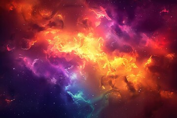 Wall Mural - incredible abstract background of a colorful space galaxy cloud nebula. starry night cosmos. univers
