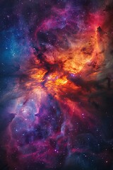 Wall Mural - incredible abstract background of a colorful space galaxy cloud nebula. starry night cosmos. univers