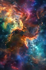 Wall Mural - incredible abstract background of a colorful space galaxy cloud nebula. starry night cosmos. univers