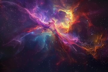Wall Mural - incredible abstract background of a colorful space galaxy cloud nebula. starry night cosmos. univers