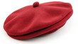 © Schmidt - close up on red french beret prop accessory on white background
