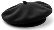 © Schmidt - close up on black french beret prop accessory on white background