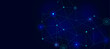 © Zero Degree - Abstract connected dots on bright blue background. Internet connection and technology graphic design.