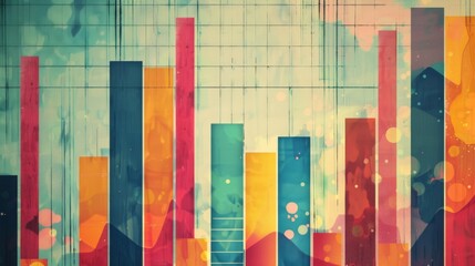 Aufkleber - A bar graph infographic on a poster board with colorful bars and statistical information
