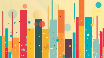 Aufkleber - A bar graph infographic on a poster board with colorful bars and statistical information