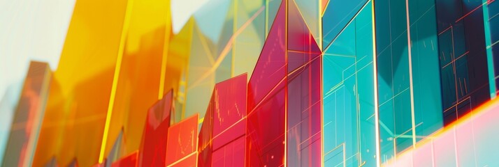 Poster - Abstract Colorful Geometric Structure - A colorful abstract image depicting geometric shapes and structures.