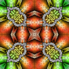 Wall Mural - 3d effect - abstract kaleidoscopic color gradient pattern