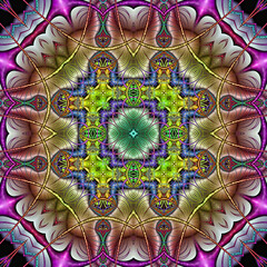 Canvas Print - 3d effect - abstract kaleidoscopic color gradient pattern