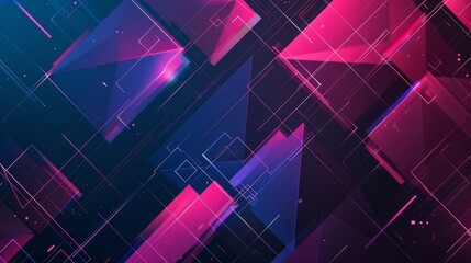 Poster - Abstract Geometric Design with Pink and Blue - Abstract background with geometric shapes in pink and blue colors.