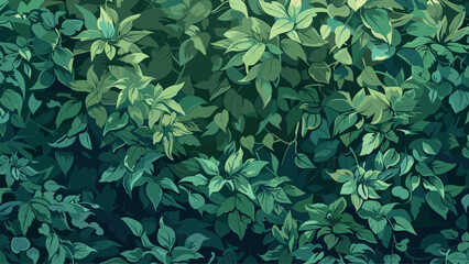 Dense Shrub Leaves Background Adventure Mobile Game Level Illustration Landscape Scenery Foliage Nature Flat Design Decorative Elements Game Interface Digital Art Vector Graphics
