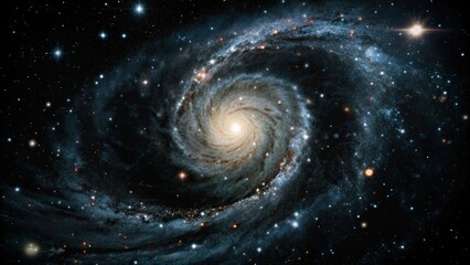 Wall Mural - dark cosmic sky filled with stars and swirling galaxies, stars, galaxies, dark, cosmic, background, 