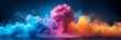 © MarGa - Colorful clouds of smoke swirling together against a dark background, symbolizing creativity and imagination. Concept for abstract art and artistic inspiration