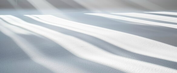 Wall Mural - Sunlight creating a pattern of light and shadow on a white surface