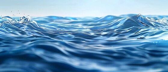 Wall Mural - blue background with a super simple wave pattern, radiating calm and relaxation