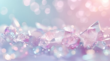 Wall Mural - a close up of a pile of pink crystals