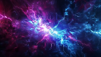 Wall Mural - Abstract colorful lightning on a dark background