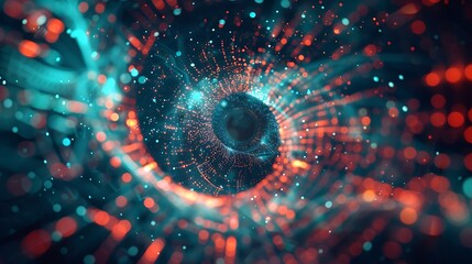 Wall Mural - mesmerizing swirl of lights and colors creating an abstract eye like pattern. ai generated