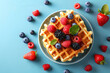 © Michael - baked homemade belgium waffles with berries