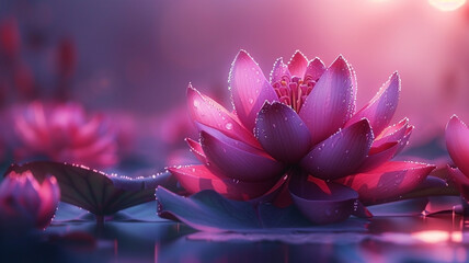 pink lotus flowers, abstract floral background.