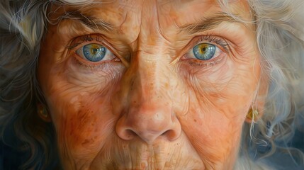 Poster - portrait of an old  woman Close-up 