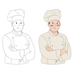 Poster - male chef element design for templates.