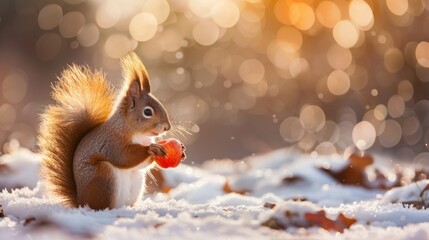 Sticker - Squirrel in Winter Wonderland