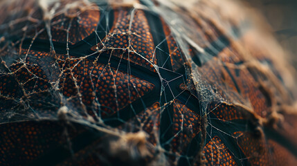 A spider is crawling on a basketball
