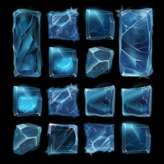 Wall Mural - Asset of the ice boards, video game, mobile game, game element, Illustration